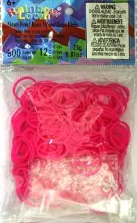 Rainbow Loom® Original-gumičky-300ks-neon růžová