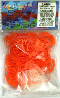 Rainbow Loom® Original-gumičky-300ks-neon oranžová