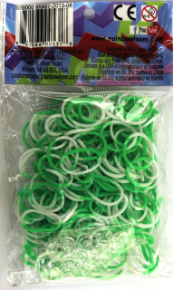 Rainbow Loom® Original-gumičky-300ks-zelené-bílé