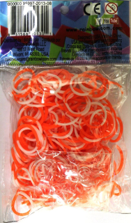 Rainbow Loom® Original-gumičky-300ks-oranžová-bílé