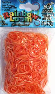   Rainbow Loom® Original-gumičky-600ks-perleť neon oranžovožluté