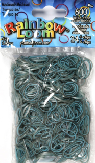 Rainbow Loom® Original-gumičky-600ks-středověké tyrkysové