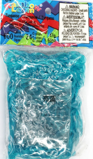 Rainbow Loom® Original-gumičky-600ks-transparentní tyrkysové