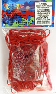 Rainbow Loom® Original-gumičky-600ks-transparentní červená