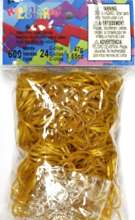 Rainbow Loom® Original-gumičky-600ks-transparentní zlatá